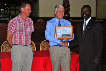 KAFTC The Kampala Aeroclub and Flight Training Centre (KAFTC) receiving their Going Neutral certificate from UCB during a press conference at Grand Imperial Hotel on 18th July, 2012.